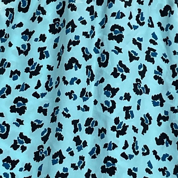 Vintage‎ Loubella Cheetah Animal Print Baby Blue Button Down Blouse XL - Picture 7 of 12